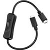 RIITOP Cavo corto USB C on/off, 10 Gbps [1 ft], USB 3.1 Type-C a C con interruttore per video/dati/ricarica rapida PD 20 V/3 A