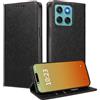 MOJIA Cover per Motorola Edge 60 Fusion/Edge 60, [Forte Chiusura Magnetica] Case Portafoglio in Pelle PU Premium, Custodia a Libro per Telefono con Porta Carte. Nero
