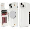 SailorTech per iPhone 15 Plus Custodia per telefono con porta carte di credito, iPhone 15 Plus Custodia con slot per carte di credito mag safe Portafoglio Zipper per uomo - Bianco