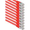 1aTTack.de® 0,25m - rojo - 10 Stück - CAT6 CAT 6 Ethernet LAN cable de red SET 1000 Mbit/s CAT6 Doble blindado PIMF 250MHz libre de halógenos compatible con CAT5e CAT6a CAT7 CAT8
