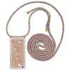 YuhooTech Custodia con Cordino per iPhone 5/5S/SE 2016, Liquid Quicksand Cover con Collana Practical Stylish, Trasparente Silicone Glitter Liquido Antiscivolo Case per Cellulare Girocollo
