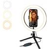 Kilby Ring Led Light da Tavolo 10 Regolabile per Selfie, Video, Foto, Tiktok - Lampada Led Anello per Smartphone con 3 Modalità di Illuminazione Dotato di Treppiede e Pulsantiera, Instagram YT (10 26cm)