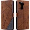 SONWO Cover per Oppo A94 / Oppo A95 5G / Oppo Reno 5Z, Flip Caso in PU Pelle Case Cover Portafoglio Custodia per Oppo A94 / Oppo A95 5G / Oppo Reno 5Z, [Kickstand] [Slot per Schede], Marrone