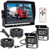 xinyida Sistema di monitoraggio della telecamera di backup del veicolo, 7 pollici TFT LCD Monitor +2x 18LEDs Impermeabile Visione Notturna Telecamera per retromarcia per bus/camion/rimorchio/roulotte/camper