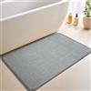 Dolic Tappetini da Bagno con Fondo in Gomma Antiscivolo, Tappetini da Bagno Assorbenti, Tappeti Ultra Sottili a Peluche Basso che Si Inseriscono Sotto la Porta (Grey, 40 x 60 cm)