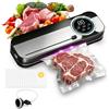 RoserRose Macchina Sottovuoto Alimenti 6 in 1, 75 KPA, 120W con Doppia Sigillatura a Caldo, Modalità Asciutto/Umido, Acciaio Inox 304, con 50 Sacchetti Sottovuoto e 1 Tubo Sottovuoto