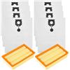 Scienraise Sacchetti e filtri compatibili con kärcher 2.889-154.0 NT 30/1 | 8 sacchetti filtranti in tessuto non tessuto e 2 filtri a pieghe piatti come accessori per NT 30/1 Tact L, NT 30/1 Tact Te L