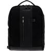 PIQUADRO - Zaino Porta PC 15,6 Tessuto Riciclato e Pelle - Uomo - Nero