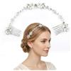 GWEOR Cerchietto Sposa con Cristalli Argento, Accessori Capelli Sposa Eleganti, Tiara e Diadema per Matrimonio, Cerimonia e San Valentino, Decorazioni Acconciature Donna
