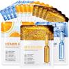ZKONLY 15 PC Maschera Viso Tessuto con Acido Ialuronico, Collagene, Vitamina C, Oro 24K,Maschere per il Viso Idratante e Lenitiva,Maschera Bellezza Viso,Regalo per Mamma e Fidanzata