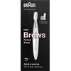 Braun Mini-tagliacapelli di precisione, BRAUN FG1106, tagliasopracciglia, 1 velocità, alimentato a batteria, grigio/bianco