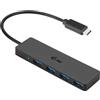 iTEC Hub USB-C, 4 porte USB 3.0, cavo integrato da 20 cm, fino a 5 Gbit/s