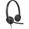 LOGITECH Cuffie con microfono, Logitech H340, USB, con cavo, microfono antiparassitario, nero