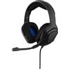 THE G-LAB Cuffie da gioco, con cavo, microfono, compatibili con PC PS4 Xbox One, The G-Lab KORP COBALT, nero, comodi cuscinetti auricolari