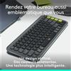 LOGITECH Tastiera wireless Logitech Pop Icon Keys, AZERTY, grafite, Bluetooth, compatibile con Windows/macOS/Chrome OS/Linux