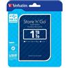 Verbatim Disco rigido esterno, Verbatim Store'n'Go, 1 TB, USB 3.0, blu