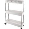 Vexillic Carrello Portaoggetti, Carrellino Multifunzionale a 3 Livelli con Ruote, Scaffale da Cucina Mobile, Carrello di Servizio per Cucina, Bagno, Ufficio, Camera da Letto, Soggiorno (Bianco)