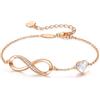 LOUISA SECRET Bracciale Donna Argento 925 Braccialetto Infinito Bracciali Cuore Gioielli Compleanno Regalo per Lei/Mamma/Amica/Ricorrenze