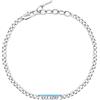 Clondo Bracciale Uomo Donna Lazio in Acciaio - Collezione Ufficiale Calcio - Accessorio Elegante e Sportivo con Logo - Idea Regalo per Tifosi - Vari Modelli Disponibili (Slim Plate Lazio Chain)