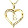 TINGN Collana in oro da donna con lettere, placcata in oro 14 carati, a forma di cuore, con lettere dalla A alla Z, regalo di compleanno, regalo personalizzato per donne, ragazze, fidanzate, donne