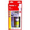 fischer - Kit di sigillatura FIS HT II con accessori - 1 cartuccia di tenuta da 300 ml, 2 punte, 6 aste filettate M10x160, 6 dadi, 6 rondelle, 6 setacci 16x130