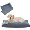 TOPLUXE Copri-letto per cani, impermeabile, con cerniera, lavabile, rimovibile, per cani e gatti (90 x 68 x 7,5 cm, grigio blu)