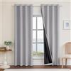 Ystyle Tende Oscuranti 100% Effetto Lino 2 Pezzi, 140x300cm, Tenda Oscurante da Interno con Occhielli, Tende per Interni Moderne per Camera da Letto e Soggiorno, Grigio Chiaro