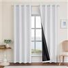 Ystyle Tende Oscuranti 100% Effetto Lino 2 Pezzi, 140x300cm, Tenda Oscurante da Interno con Occhielli, Tende per Interni Moderne per Camera da Letto e Soggiorno, Bianco Avorio