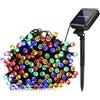 Lamker 20M 200LED Catena Luminosa Solare Colorate Esterno Impermeabile Lucine 8 Modalità Illuminazione Ghirlanda Decorative Stringa Luci per Patio Balcone Giardino Albero Matrimonio Natale Festa