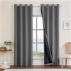 Ystyle Tende Oscuranti 100% Effetto Lino 2 Pezzi, 140x280cm, Tenda Oscurante da Interno con Occhielli, Tende per Interni Moderne per Camera da Letto e Soggiorno, Grigio Scuro