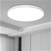 ORALUCE Plafoniera LED Soffitto 24W, 2400LM Lampada LED Soffitto Luce Fredda 6500K, Rotonda Piatta Lampadario Bagno, IP44 Impermeabile, per Cameretta, Soggiorno, Cucina, Corridoio, Ø28CM