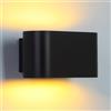 KnLnny Ware Lampada da Parete Up & Down, Esterno Nero con Interno Dorato, 6W LED integrata Bianco Neutro 120° ampio angolo del fascio, Alluminio pressofuso rivestito con polvere per Soggiorno Camera