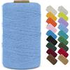 LEREATI Macrame Corda 1mm x 390m Filo Macrame Cordoncino Cotone, Corda Colorata Macramè Filo, Cordino per Borse Uncinetto, Decorazioni, Arazzo Da Parete, Perline, Braccialetti (Azzurro)