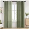 Topfinel Tenda Per Interni Moderne Camera da Letto Salotto Verde Salvia Lino e Cotone Naturale con Anelli Cucina Tende Soggiorno Cameretta Bambina Bagno Tendine per Finestre L 140 x A 245 CM, 2pz