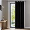 Deconovo Tenda Oscurante da Interno, Termica Isolante, Anti-Rumore, con Anelli, Ideale per Camera da Letto e Soggiorno, 132x90 CM, Nero 1 Pezzo