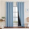 Ystyle Tende Oscuranti 100% Effetto Lino 2 Pezzi, 140x245cm, Tenda Oscurante da Interno con Occhielli, Tende per Interni Moderne per Camera da Letto e Soggiorno, Blu Acqua Chiaro