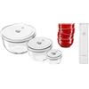 ZWILLING Fresh & Save BOWLS - Set di 11 pezzi, in vetro/ceramica, S-12 cm, M-18 cm, L-24 cm, pompa