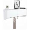 Relaxdays Appendiabiti da Parete Relaxdays, 5 Ganci, LxAxP: 30x78x20 cm, Moderno, scaffale per Ingresso con 2 vani, MDF, Bianco