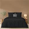 Twinzen - Copripiumino Matrimoniale 200x200 cm con 2 Federe 65x65 cm | Sacco Piumino Matrimoniale · Microfibra Ultra Morbida · Nero · 3 Pezzi · OEKO-TEX · Chiusura con Cerniera · Resistente