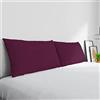 Italian Bed Linen Coppia Federe Max Color 100% cotone, Made in Italy, 50x80 cm con patella interna, Tinta Unita - PRUGNA