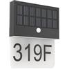Eglo Solar lampada da parete esterna Conettimara, 700 Lumen, luce decorativa solare con numero civico, LED esterno in plastica nero e bianco, illuminazione neutra, IP44
