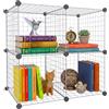 Relaxdays scaffale modulare a cubi, Metallo, Argento, 4 Moduli, Fai da Te, 75x75x37 cm