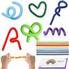 Piaeny 8 bastoncini in silicone per Fidget Sticks, barre sensoriali in silicone con design strutturale, accessori flessibili antistress per bambini e adulti