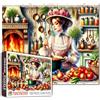 Tucocoo Puzzle da cucina vintage per adulti, 1000 pezzi, accogliente scena del camino, puzzle con donna vittoriana, dispensa rustica e verdure, regalo impegnativo per donne e uomini