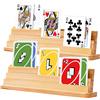 GOMETY Porta Carte da Gioco: 2 Pezzi in Legno Resistente, Esperienza di Gioco a Mani Libere, per Bambini, Anziani, Adulti (33cm)