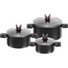 BALLARINI Click & Cook Set de Pentole antiaderenti 6 Pezzi, 10 Litri, Acrilico, Nero