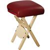 Master Massage Equipment Master Massage - Sgabello pieghevole da lavoro, in legno, per massaggio, trattamento di bellezza, colore: Borgogna