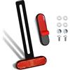 polarmotor Riflettore posteriore per moto, 67 x 17 x 8 mm, con lungo supporto a T, mini, sottile, omologato, universale, occhi di gatto, rosso