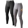 CL convallaria Confezione da 1/2/4 pantaloni termici a compressione da uomo, leggings sportivi da indossare sotto la stagione fredda, taglie S-2XL, 2 pezzi - nero/grigio, L
