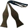 King & Priory Papillon da annodare con motivo a spina di pesce marrone Dijon, in tweed, Marrone, Taglia unica